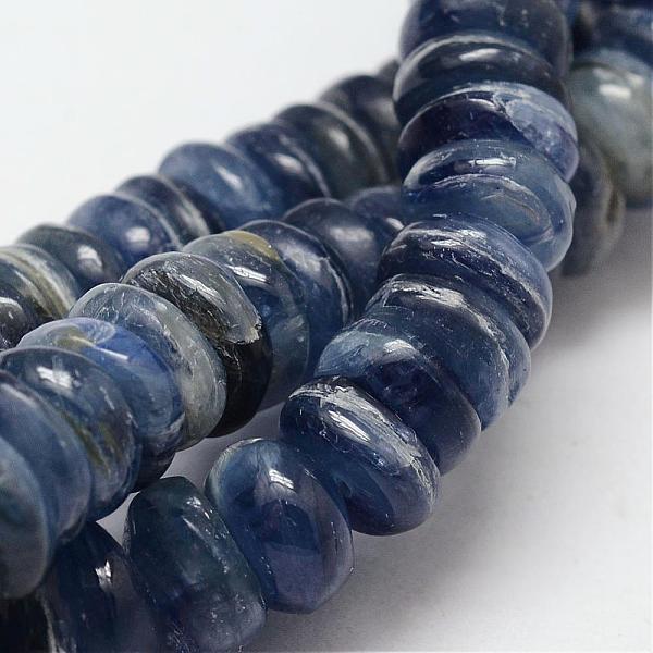 

PandaHall Rondelle Natural Kyanite/Cyanite/Disthene Bead Strands, 10x4~6mm, Hole: 1mm, about 103pcs/strand, 15.7 inch Kyanite Rondelle