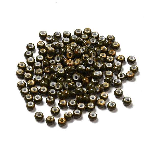 

PandaHall 6/0 Opaque Glass Seed Beads, Round Hole, Rondelle, Coffee, 4~4.5x3~4mm, Hole: 0.8~1.5mm Glass Rondelle Brown