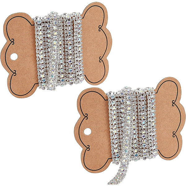 

PandaHall BENECREAT 2 Yards 2 Colors Resin Rhinestone Cup Chains, Mixed Color, 1yard/style Acrylic+Rhinestone Multicolor