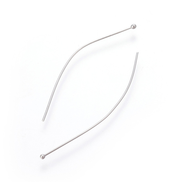 

PandaHall 304 Stainless Steel Ball Head Pins, Stainless Steel Color, 38x0.4mm, 26 Gauge, Head: 1.9mm, about 166pcs/10g 304 Stainless Steel