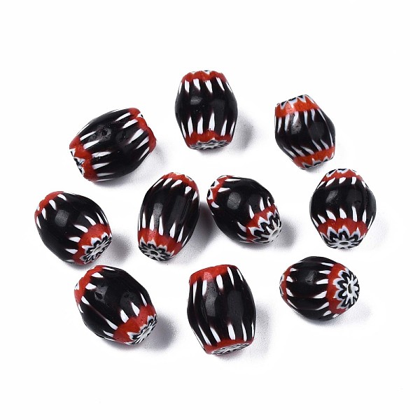 

PandaHall Handmade Millefiori Lampwork Beads, Barrel, Coconut Brown, 12~14x9~11mm, Hole: 1~1.4mm Millefiori Lampwork Barrel