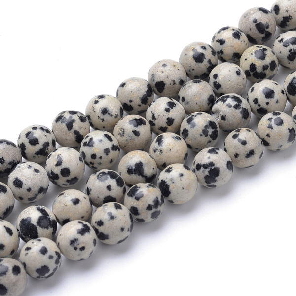

PandaHall Natural Dalmatian Jasper Bead Strands, Round, 6mm, Hole: 1mm, about 65pcs/strand, 15.7 inch Dalmatian Jasper Round