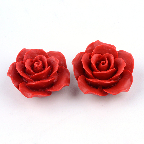 Cinnabar Beads, Flower, FireBrick, 20x20x10mm, Hole: 2mm