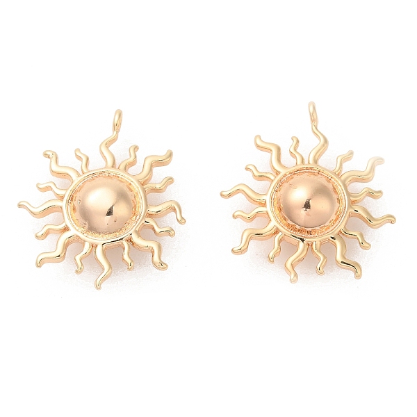 

PandaHall Brass Pendants, Sun Charm, Real 18K Gold Plated, 20x18x6.5mm, Hole: 1mm Brass Sun