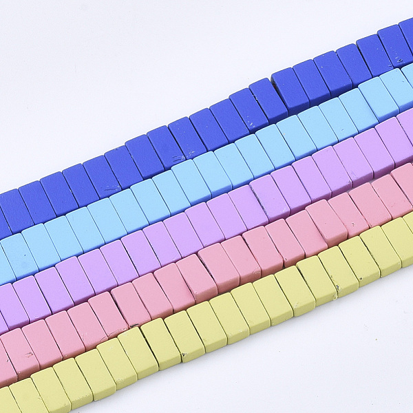 

PandaHall Spray Painted Non-magnetic Synthetic Hematite Multi-Strand Links, Two Hole Carrier Beads, For Tile Elastic Bracelets Making..., Multicolor