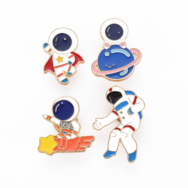 

PandaHall 4Pcs 4 Style Spaceman Enamel Pins, Alloy Brooches for Backpack Clothes, Light Gold, Nickel Free & Lead Free, Mixed Color..., Multicolor