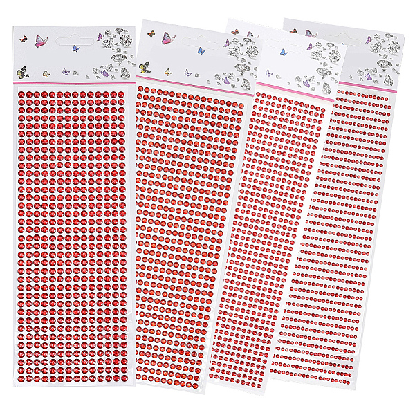 4 Sheets 4 Styles Acrylic Self Adhesive Stickers