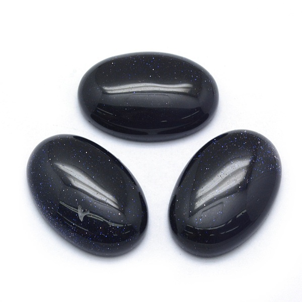 

PandaHall Synthetic Blue Goldstone Cabochons, Oval, 30x20x7~7.5mm Blue Goldstone Oval