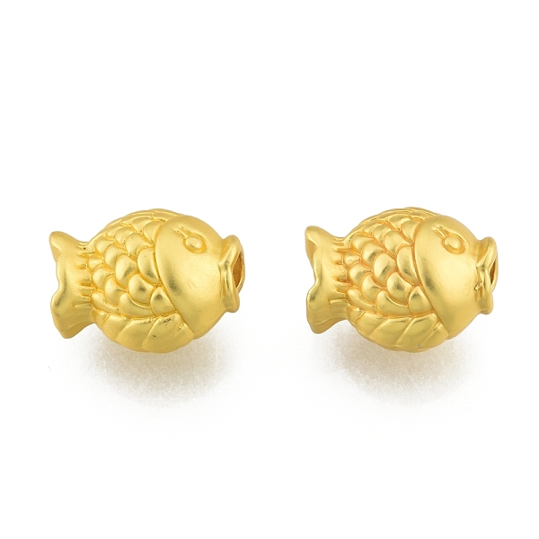 

PandaHall Alloy European Beads, Large Hole Beads, Matte Style, Fish, Matte Gold Color, 10x12x7.5mm, Hole: 2.5mm Alloy Fish