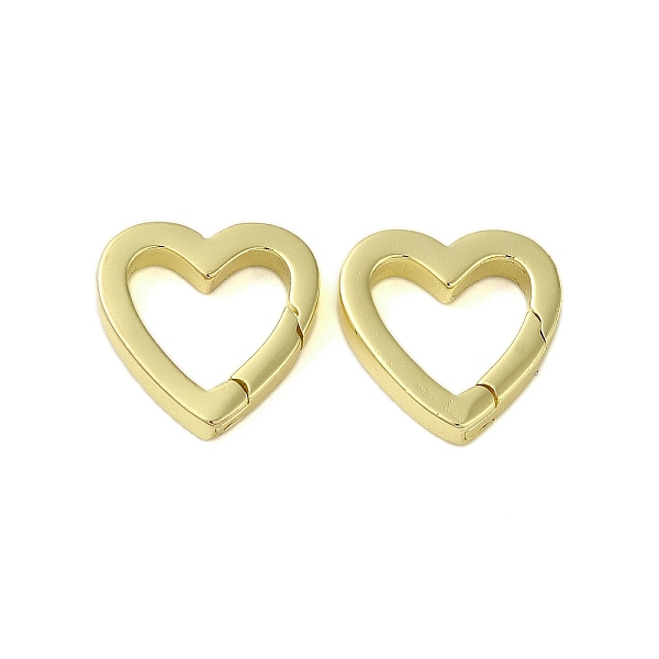 

PandaHall Brass Spring Gate Rings, Heart, Golden, 15.5x15.5x3mm Brass