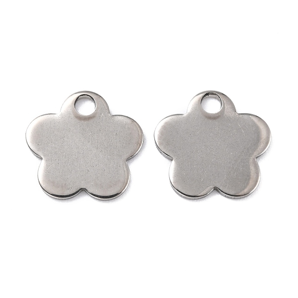 

PandaHall 201 Stainless Steel Pendants, Flower, Stainless Steel Color, 11.5x12x0.8mm, Hole: 1.8mm 201 Stainless Steel Flower