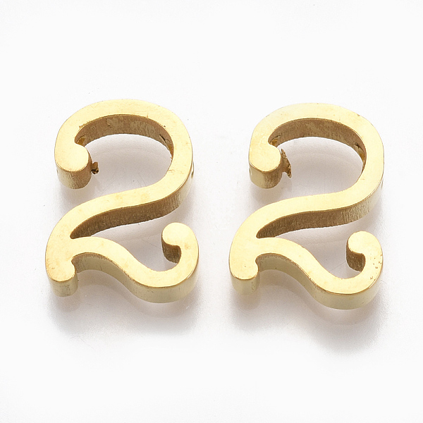 

PandaHall 304 Stainless Steel Pendants, Number, Golden, Num.2, 12x9.5x3mm, Hole: 1.8mm 304 Stainless Steel Number