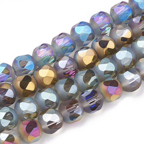 

PandaHall Electroplate Glass Beads Strands, Faceted, Frosted, Round, Mixed Color, 10x10mm, Hole: 1.4mm, about 72pcs/strand, 27.5 inch Glass..., Multicolor