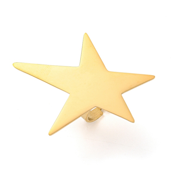 

PandaHall 304 Stainless Steel Adjustable Rings for Women, Golden, Star, Inner Diameter: 17mm 304 Stainless Steel Star