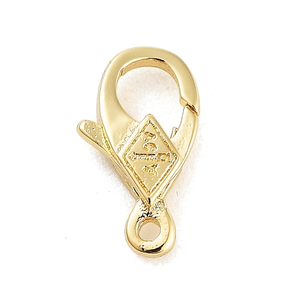 

PandaHall Zinc Alloy Lobster Claw Clasps, Real 14K Gold Plated, 11x6x2.5mm, Hole: 1mm Alloy