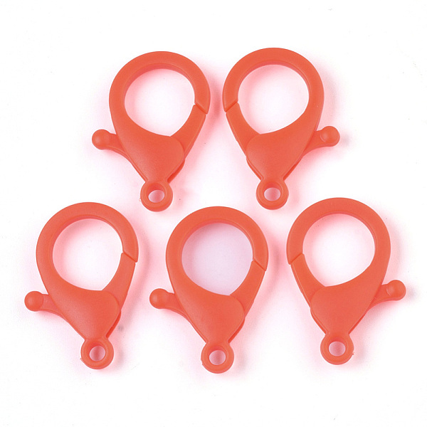 

PandaHall Plastic Lobster Claw Clasps, Orange Red, 35x24.5x6mm, Hole: 3mm Plastic Others Red