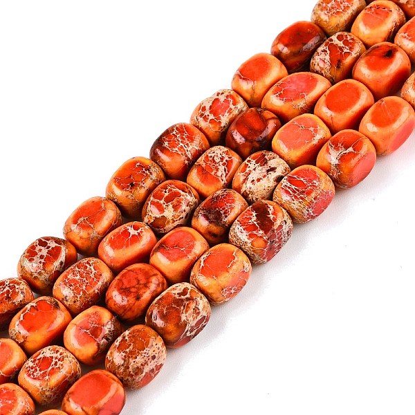 Brins de perles de jaspe impérial naturel