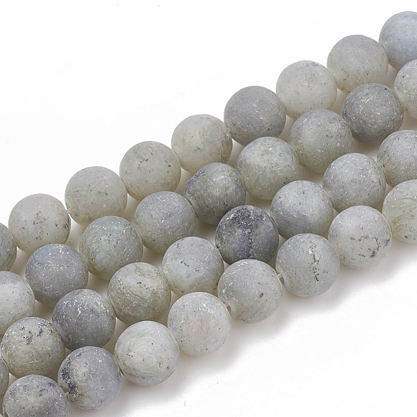 

PandaHall Natural Labradorite Beads Strands, Frosted, Round, 8mm, Hole: 1mm, about 47pcs/strand, 15.5 inch Labradorite Round