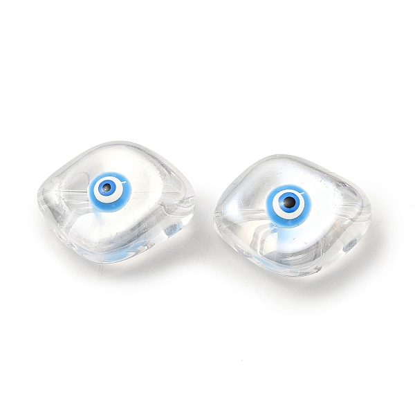 

PandaHall Transparent Glass Beads, with Enamel, Horse Eye with Evil Eye Pattern, Deep Sky Blue, 20x16x9.5mm, Hole: 1.4mm Glass Horse Eye