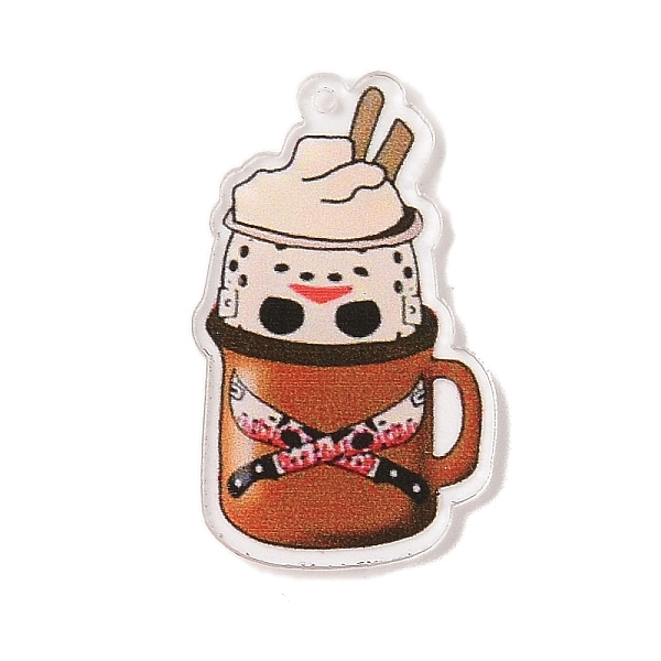 

PandaHall Printed Transparent Acrylic Pendants, Drink, 38x23x2mm, Hole: 1.4mm Acrylic Drink Brown