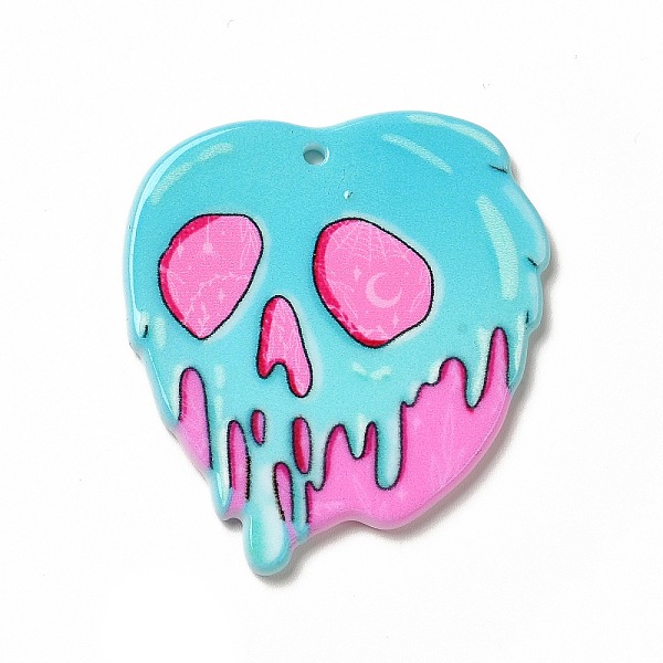 

PandaHall Halloween Printed Acrylic Pendants, Skull Pattern, 38.5x35.5x2.5mm, Hole: 1.8mm Acrylic Skull Pink