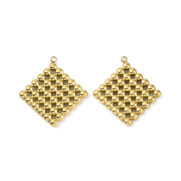 

PandaHall Ion Plating(IP) 304 Stainless Steel Pendants, Rhombus Charm, Real 18K Gold Plated, 26.5x24x3mm, Hole: 1.4mm 304 Stainless Steel...