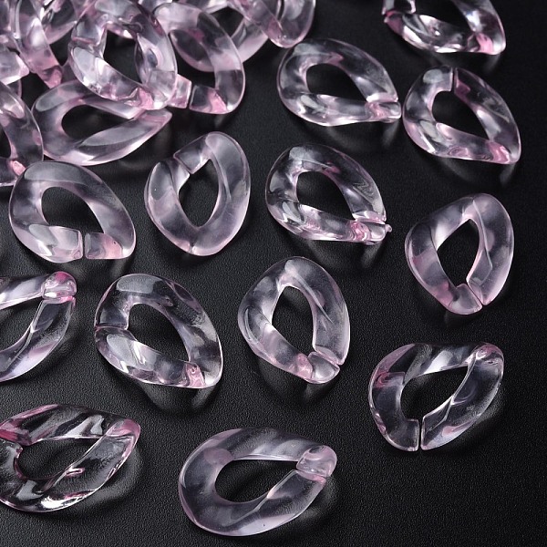 

PandaHall Transparent Acrylic Linking Rings, Quick Link Connectors, for Cable Chains Making, Twisted Oval, Pink, 23.5x16.5x4.5mm, Inner...