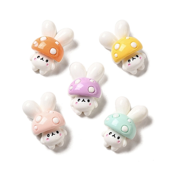 

PandaHall Opaque Resin Decoden Cabochons, Mushroom Rabbit, Mixed Color, 31.5x19.5x14mm Resin Rabbit Multicolor