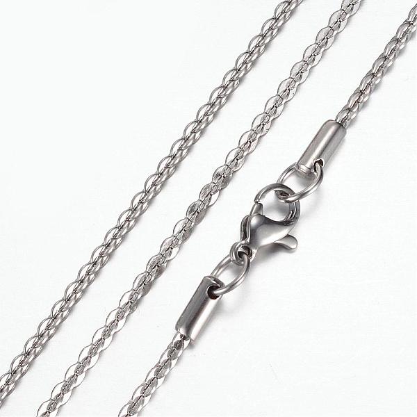 

PandaHall 304 Stainless Steel Chain Necklaces, with Lobster Claw Clasps, Stainless Steel Color, 19.5 inch~20 inch(49.5~50.8cm), 2.1mm 304...