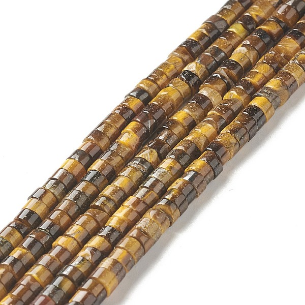 

PandaHall Natural Tiger Eye Beads Strands, Heishi Beads, Flat Round/Disc, 4x2.5mm, Hole: 0.5mm, about 167pcs/strand, 15.04 inch(38.2cm)...