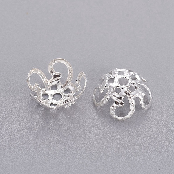 

PandaHall Silver Color Plated Iron Bead Caps, 10x4mm, Hole: 1mm Iron