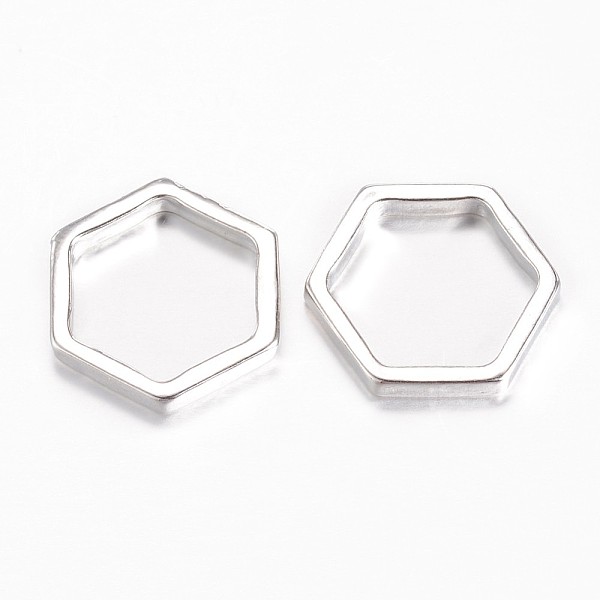 

PandaHall Alloy Linking Rings, Hexagon, Platinum, 22x19.5x2.5mm Alloy Hexagon