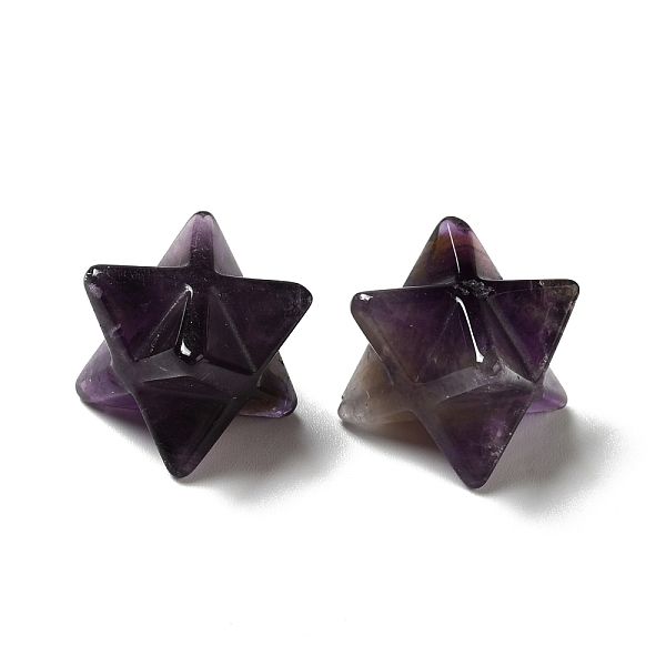 

PandaHall Natural Amethyst Beads, No Hole/Undrilled, Merkaba Star, 12.5~13x12.5~13x12.5~13mm Amethyst Star