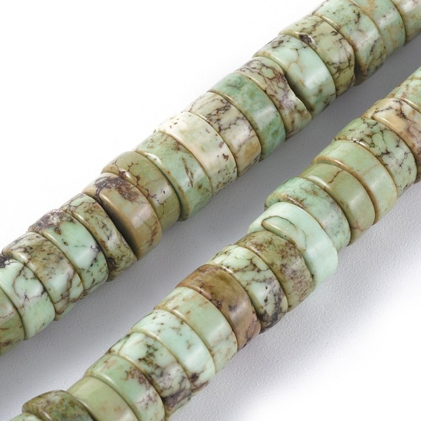 

PandaHall Natural Howlite Beads Strands, Heishi Beads, Dyed & Heated, Flat Round/Disc, Dark Sea Green, 8x3mm, Hole: 1mm, about 122pcs/strand...