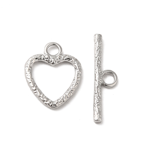 

PandaHall 304 Stainless Steel Toggle Clasps, Heart, Stainless Steel Color, Heart: 16.5x13.5x2mm, Hole: 3mm, Bar: 22x6x2mm, Hole: 3mm. 304...
