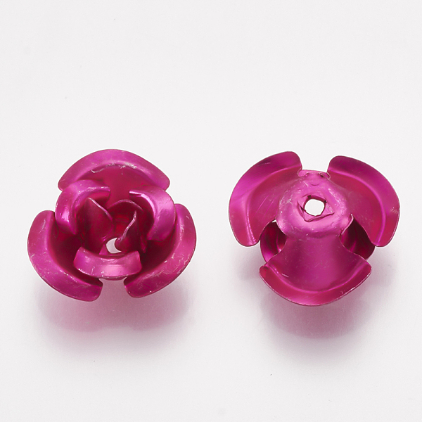 

PandaHall Aluminum Beads, 3-Petal Flower, Fuchsia, 8.5~9x4.5mm, Hole: 1mm, about 950pcs/bag Aluminum Flower Pink