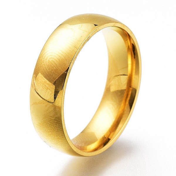 

PandaHall 304 Stainless Steel Finger Rings, Plain Band Rings, Golden, US Size 6~9, Inner Diameter: 16~19mm 304 Stainless Steel