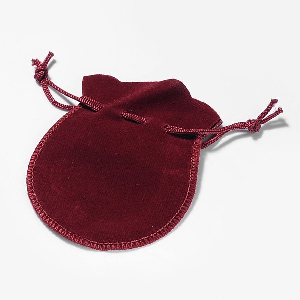 

PandaHall Velvet Bags, Calabash Shape Drawstring Jewelry Pouches, Medium Violet Red, 9x7cm Polyester Red