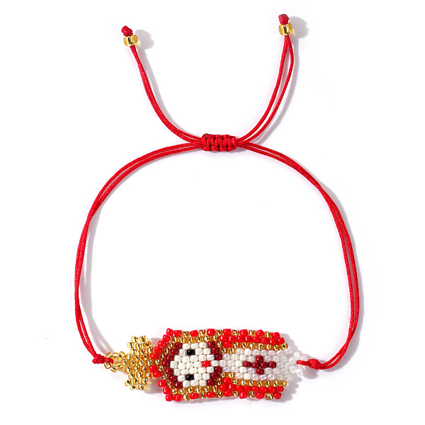 

PandaHall Imported Handwoven Rice Bead Bracelet with Cute Cartoon Girl Pattern Glass