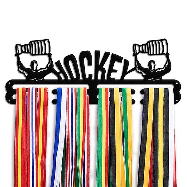 

PandaHall Iron Medal Hanger Holder Display Wall Rack, with Screws, Word, 400x150mm Iron Word Black