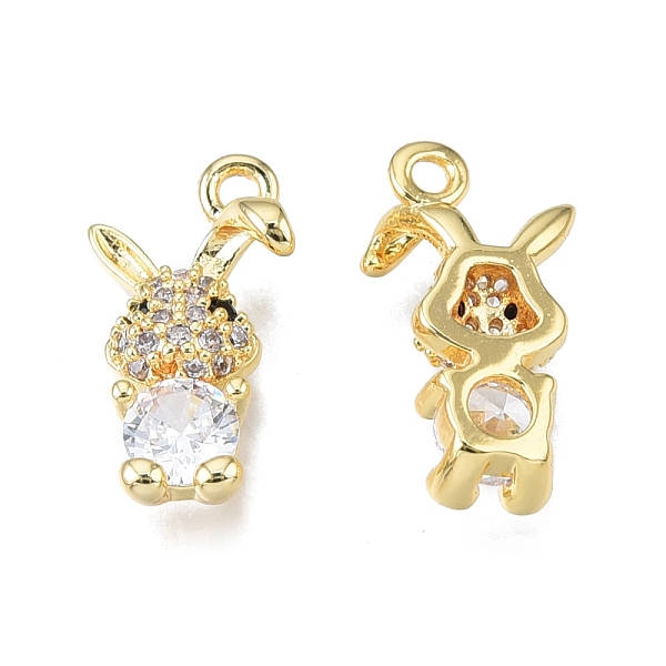 

PandaHall Brass Pave Clear Cubic Zirconia Charms, Nickel Free, Rabbit, Real 18K Gold Plated, 13.5x7.5x3.5mm, Hole: 1.2mm Brass+Cubic...