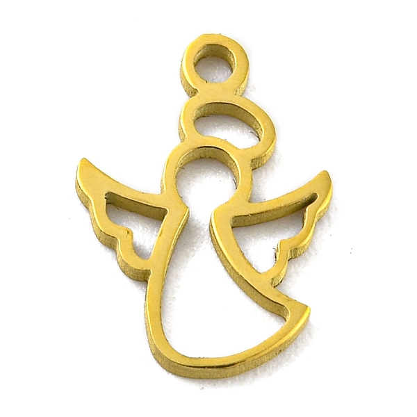 

PandaHall Laser Cut 304 Stainless Steel Charms, Angel Charms, Golden, 11x8x1mm, Hole: 1.2mm 304 Stainless Steel Angel & Fairy