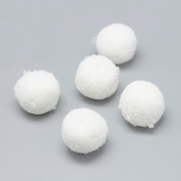 

PandaHall DIY Doll Craft Polyester Pom Pom Ball, Round, White, 20mm Polyester White