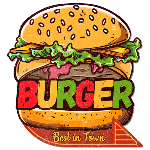 

PandaHall GLOBLELAND "Burger Best in Town Vintage Metal Tin Sign Retro Burger Plaque Poster Metal Wall Decorative Tin Signs for Home Kitchen...