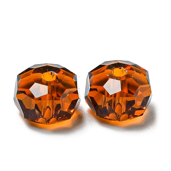 

PandaHall Transparent Glass Beads, Faceted, Rondelle, Indian Red, 6x4mm, Hole: 1.2mm Glass Rondelle Red