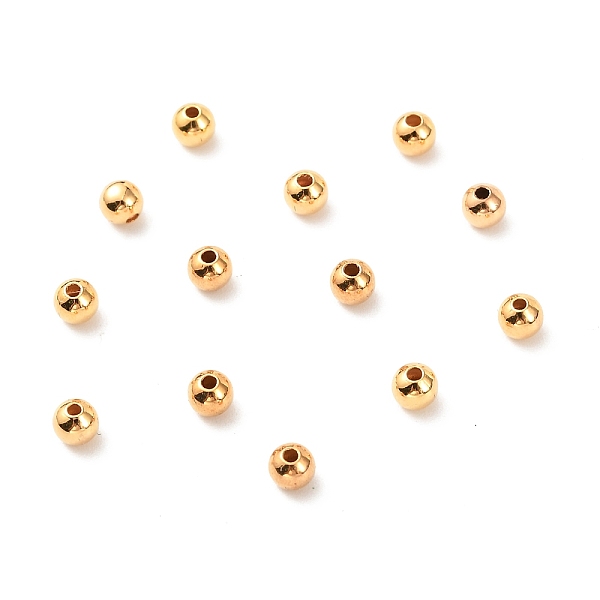 

PandaHall Brass Beads, Long-Lasting Plated, Round, Real 18K Gold Plated, 4mm, Hole: 1mm Brass Round