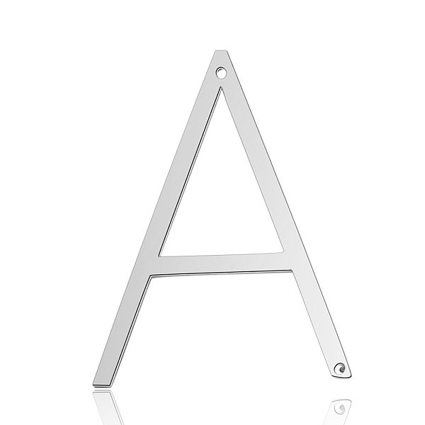 

PandaHall 201 Stainless Steel Links connectors, Letter, Stainless Steel Color, Letter.A, 37x28x1mm, Hole: 1mm 201 Stainless Steel Letter A