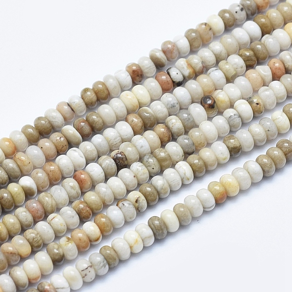 

PandaHall Natural Silver Leaf Jasper Beads Strands, Rondelle, 4.5~5x2~3mm, Hole: 1mm, about 142pcs/strand, 15.7 inch(40cm) Silver Leaf...