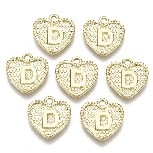 

PandaHall Alloy Pendants, Cadmium Free & Nickel Free & Lead Free, Heart with Letter, Real 18K Gold Plated, Letter.D, 16x15x2mm, Hole: 2mm...