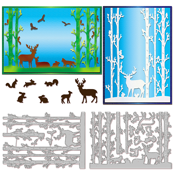 

PandaHall Forest Deer Carbon Steel Cutting Dies Stencils, for DIY Scrapbooking, Photo Album, Decorative Embossing Paper Card, Stainless...